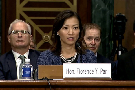 Florence Pan, nominated to to be a U. S. District Judge for the District of Columbia, testifies before a Senate Judiciary Committee nominations hearing, in this still image from video on Capitol Hill in Washington, U.S., July 14, 2021. Picture taken July 