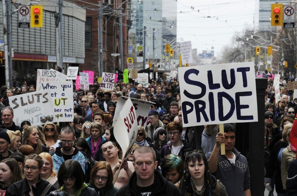 People take part in the quotSlutwalkquot protest in Toronto