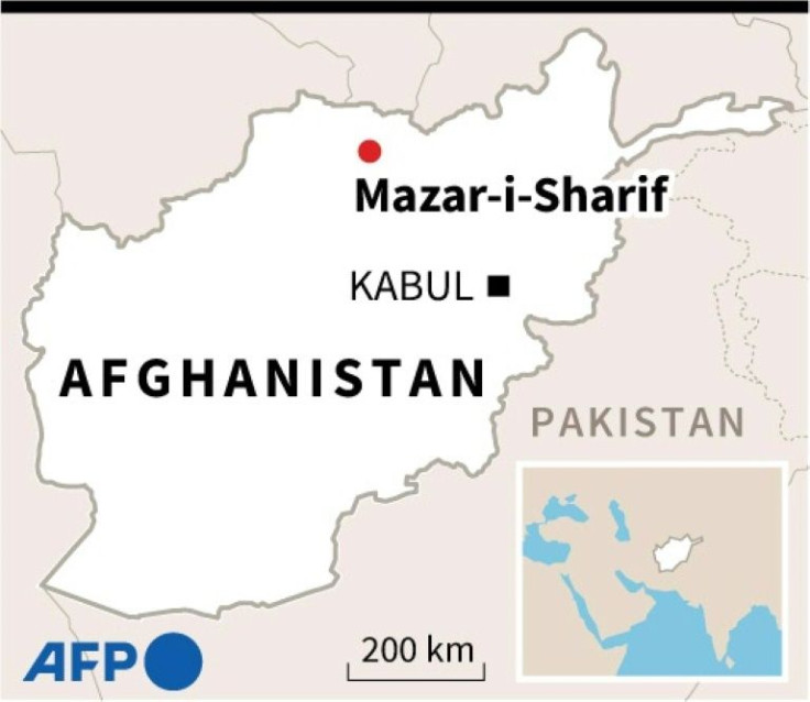 Map of Afghanistan locating Mazar-i-Sharif