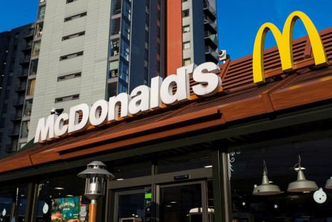 The McDonald's company logo is seen on the front of a restaurant in London, Britain, December 10, 2021. 