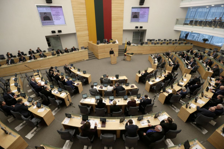 A general view of the session hall of the Lithuania's Parliament in Vilnius, Lithuania, December 13, 2016. 