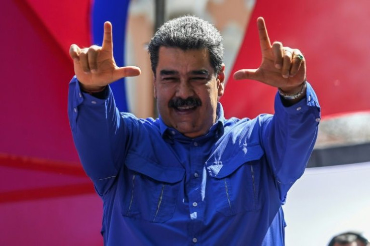 Venezuelan President Nicolas Maduro, seen delivering a speech to workers on May 1, 2022, will not be invited to the Summit of the Americas in Los Angeles, the United States says
