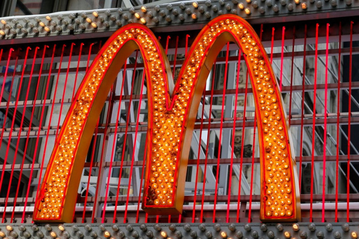 McDonald's Golden Arches are seen at the Times Square location in New York January 29, 2015.   