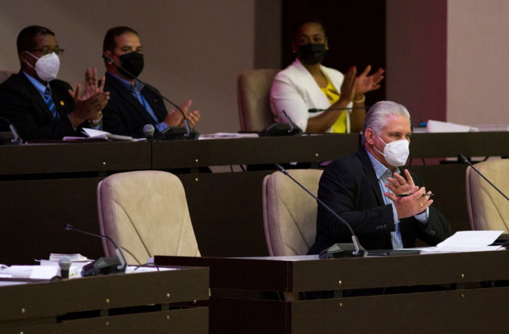Cuba's President Miguel Diaz-Canel takes part in a session of the National Assembly in Havana, Cuba, May 16, 2022. Irene Perez/Courtesy of Cubadebate/Handout via Reuters.