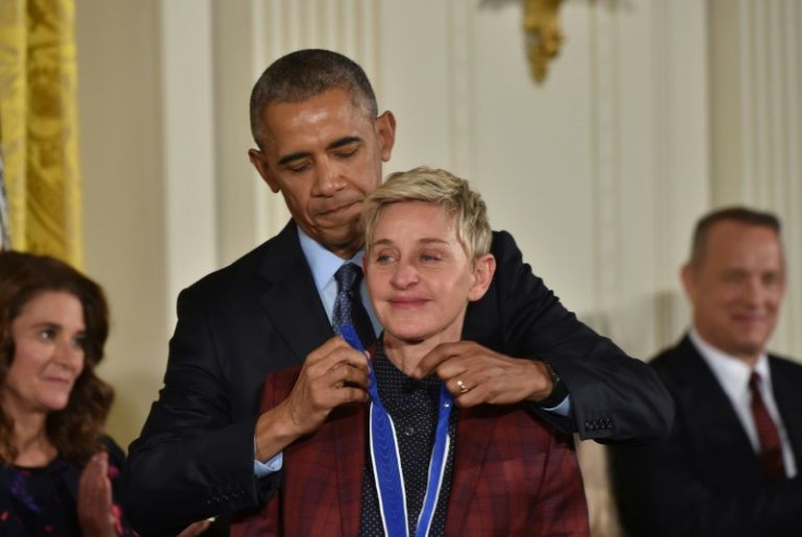 In 2016, US President Barack Obama presented actress and comedian Ellen DeGeneres with the Presidential Medal of Freedom, the nation's highest civilian honor