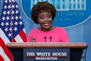 White House Press Secretary Karine Jean-Pierre holds the daily press briefing at the White House in Washington, U.S. May 26, 2022. 