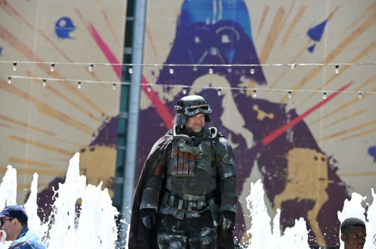 A Star Wars fan attends the first day of "Star Wars Celebration" at the Anaheim Convention Center