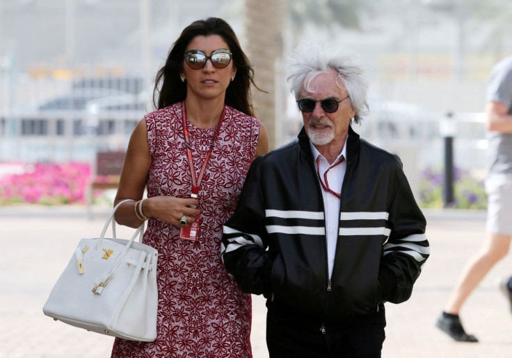 Formula One F1 - Abu Dhabi Grand Prix - Yas Marina Circuit, Abu Dhabi, United Arab Emirates - November 25, 2018 Bernie Ecclestone and wife Fabiana Flosi before the race