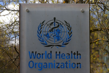 A logo is pictured outside a building of the World Health Organization (WHO) during an executive board meeting on update on the coronavirus disease (COVID-19) outbreak, in Geneva, Switzerland, April 6, 2021. 