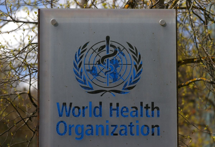 A logo is pictured outside a building of the World Health Organization (WHO) during an executive board meeting on update on the coronavirus disease (COVID-19) outbreak, in Geneva, Switzerland, April 6, 2021. 