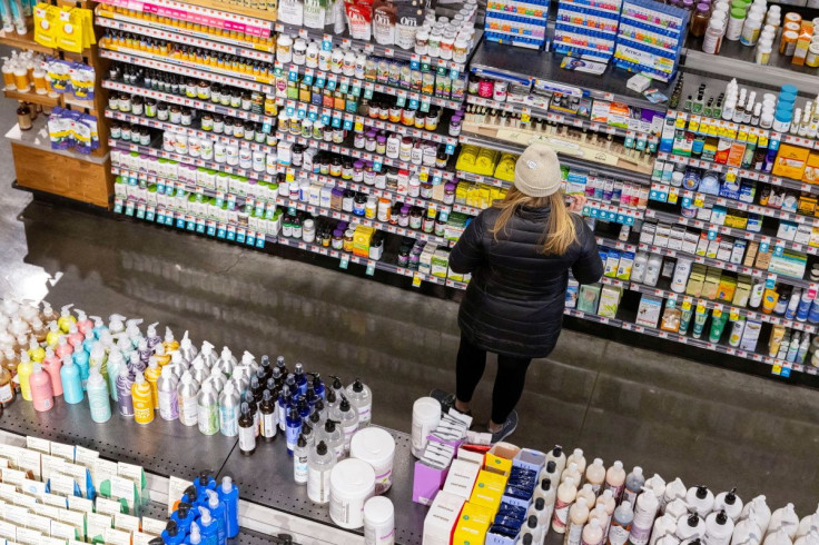 A person shops in a supermarket in Manhattan, New York City, U.S., March 28, 2022. 