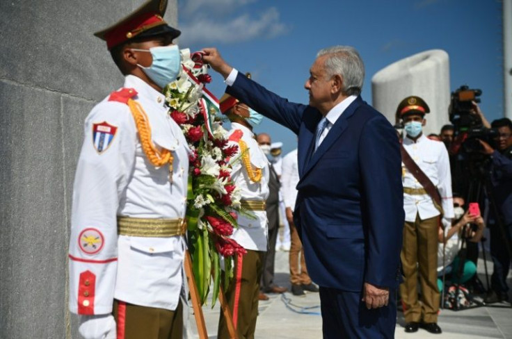 Mexican President Andres Manuel Lopez Obrador, seen in Havana, has said he will not attend the Summit of the Americas unless all nations are invited