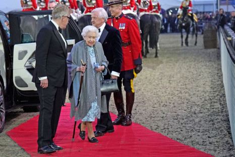 Britain's Queen Elizabeth arrives for the "A Gallop Through History Platinum Jubilee" celebration at the Royal Windsor Horse Show at Windsor Castle in Windsor, Britain May 15, 2022.  Steve Parsons/Pool via 