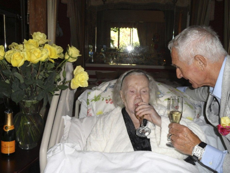 Ailing Zsa Zsa Gabor celebrates husband’s 68th birthday with champagne.