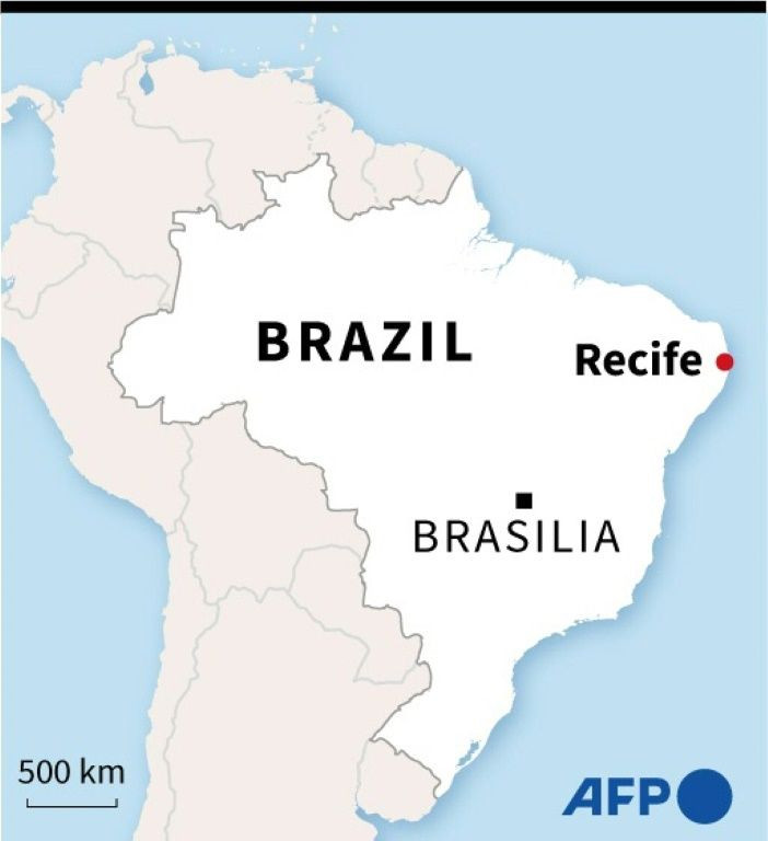 Map of Brazil locating Recife.