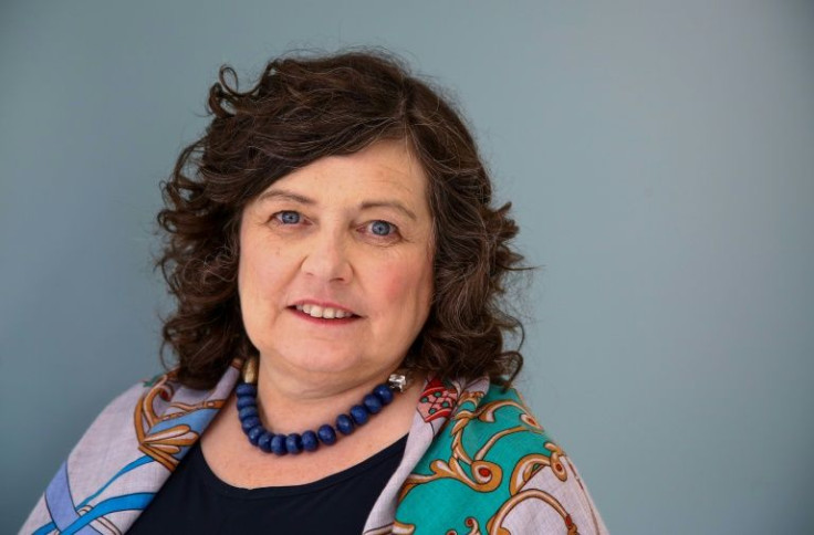 Anne Boden, chief executive of British online bank Starling, set up outside the City of London financial district, in the Welsh capital, Cardiff