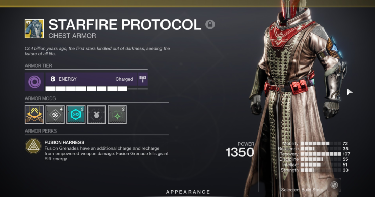 The Starfire Protocol chestpiece for Warlocks in Destiny 2