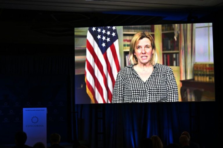 Deputy US Trade Representative Sarah Bianchi, pictured in April 2022, will meet with Taiwan's lead trade negotiator