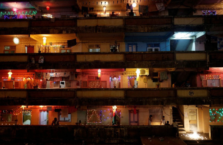 Homes decorated with lanterns and lights as people celebrate the Hindu festival of Diwali, the annual festival of lights, in Mumbai November 3, 2013. 