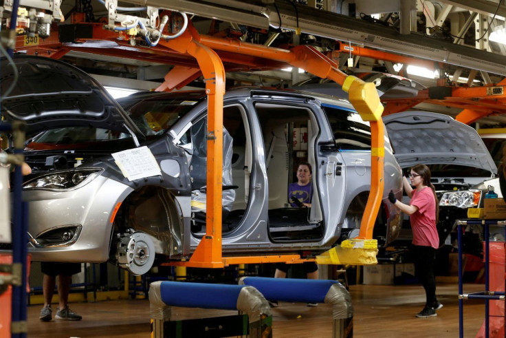 FCA assembly workers work on 2019 Pacifica minivans at the FCA Windsor Assembly Plant in Windsor, Ontario, Canada October 5, 2018.  