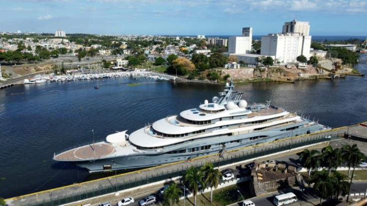 Hit with US sanctions: the Russian yacht Flying Fox in Santo Domingo, Dominican Republic.