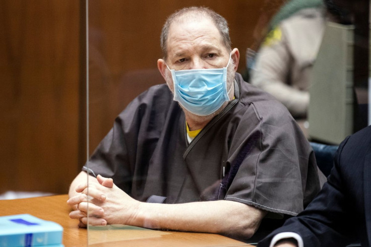 FIE PHOTO: Harvey Weinstein, who was extradited from New York to Los Angeles to face sex-related charges, listens in court during a pre-trial hearing in Los Angeles, California, U.S., July 29, 2021. Etienne Laurent/Pool via REUTERS