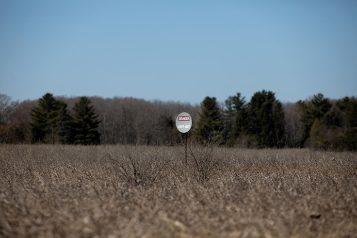 A piece of land that has a federal drilling lease issued for oil and gas development is seen in Mecosta County, Michigan, U.S., March 20, 2021. 