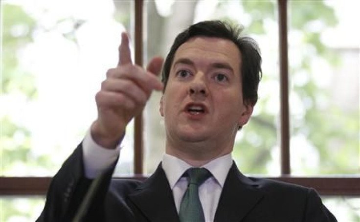 Britain&#039;s Chancellor of the Exchequer Osborne speaks during a press conference at the Treasury, in central London