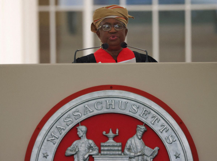 Ngozi Okonjo-Iweala, director-general of the World Trade Organization (WTO) speaks during the Commencement ceremony at the Massachusetts Institute of Technology (MIT) in Cambridge, Massachusetts, U.S., May 27, 2022.   
