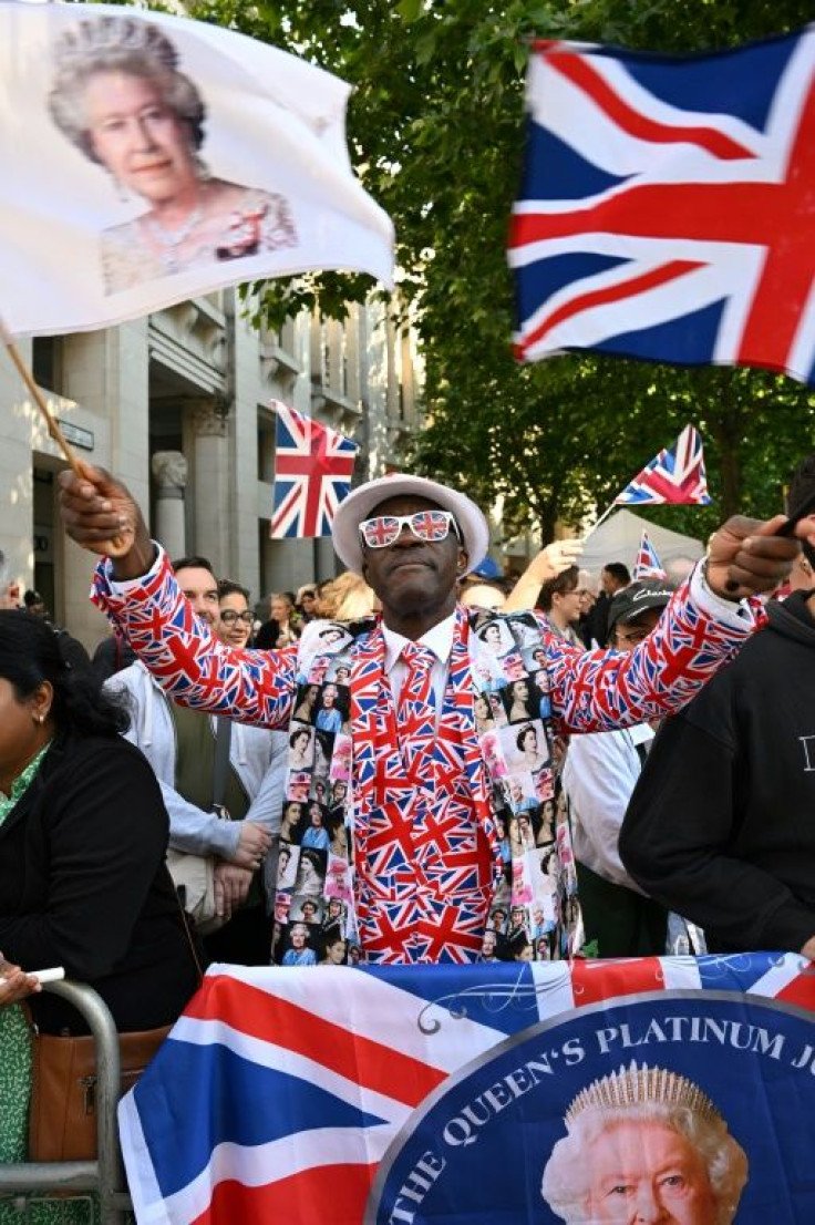 Royal fans were again out in force for the second of four days of public celebrations for the queen's Platinum Jubilee