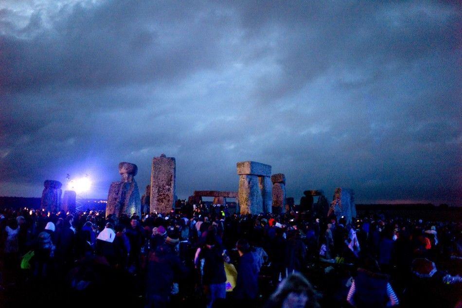 Chants and Incantations Summer Solstice 2011 celebrated by druids at Stonehenge.