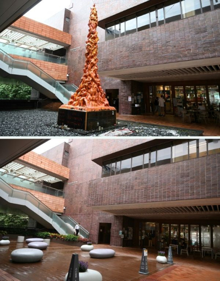 The 'Pillar of Shame' was removed by the University of Hong Kong