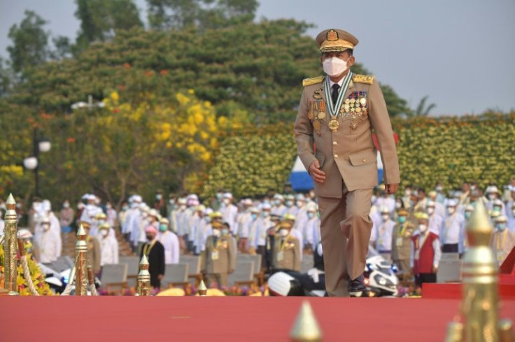Myanmar's junta has rebuffed claims of torching homes, with leader Min Aung Hlaing saying the army was attempting to 'minimise' casualties in battles with militias fighting its rule
