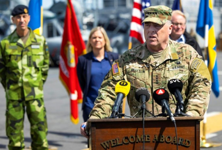Top US general Mark Milley, speaking aboard the American amphibious warship USS Kearsarge in Stockholm, Sweden ahead of the Baltic Operations 'Baltops 22,' said it was important for NATO to 'show solidarity' with Sweden and Finland