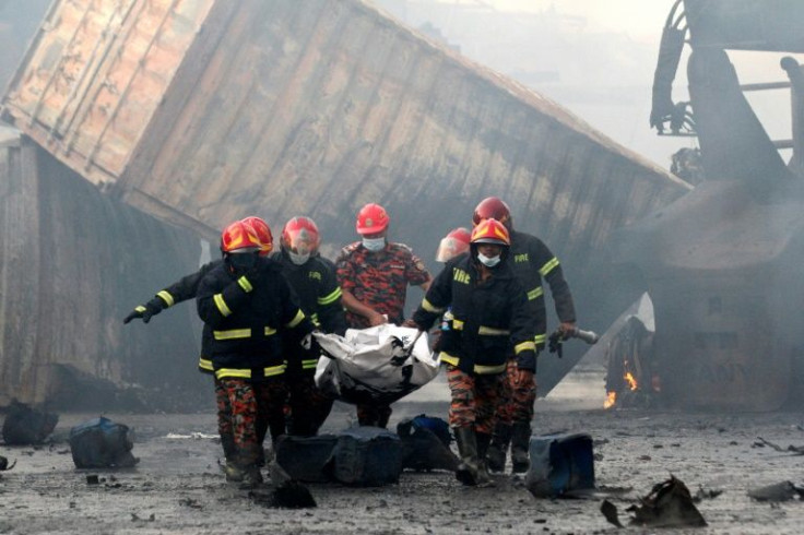 The fire sparked an explosion of chemicals at the depot, which sent fireballs flying through the air, witnesses told AFP