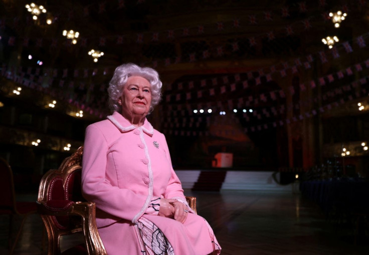 A waxwork of Britain's Queen Elizabeth is displayed in Blackpool Tower Ballroom during the Queen's Platinum Jubilee celebrations in Blackpool, Britain, June 5, 2022. 