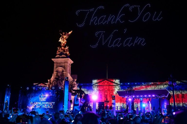 A stunning light show lit up Buckingham Palace and the night sky