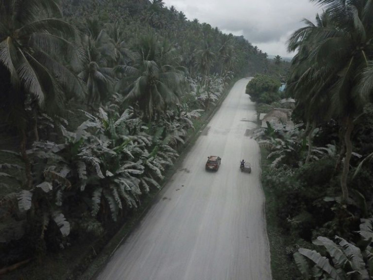 Ash covered roads, vegetation and homes in the aftermath of the eruption, but no casualties were initially reported
