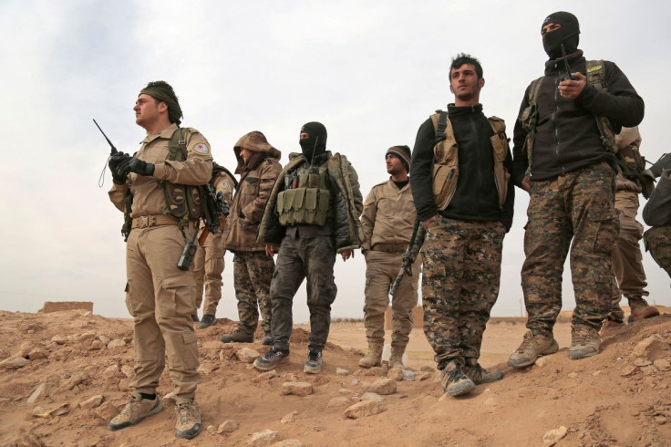 Syrian Democratic Forces (SDF) fighters gather during an offensive against Islamic State militants in northern Raqqa province, Syria February 8, 2017.