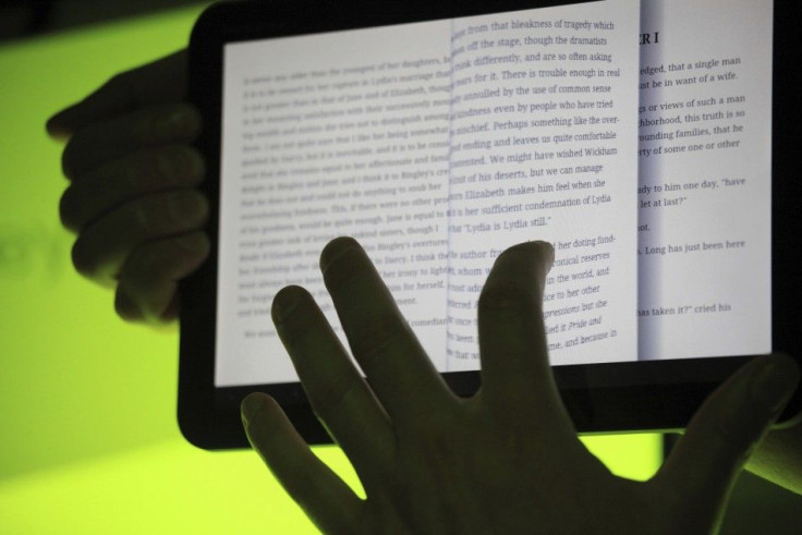 The Google Books app is shown on Google&#039;s Android operating system, Honeycomb, on a Motorola Xoom tablet device following a news conference at Google Headquarters in Mountain View, California