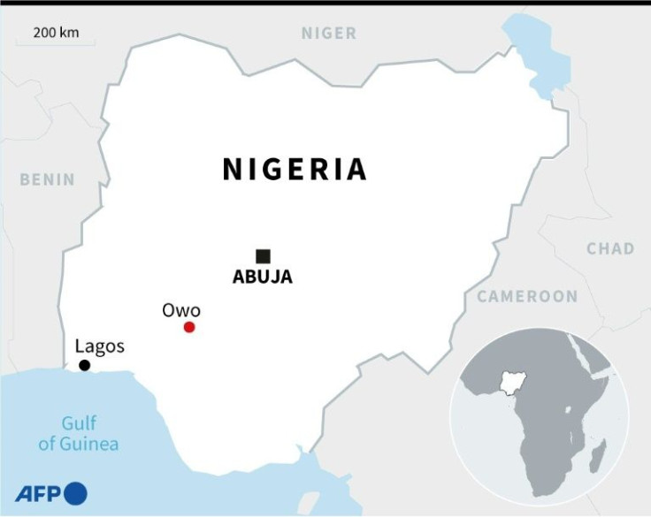 Map of Nigeria locating Owo, in Ondo state