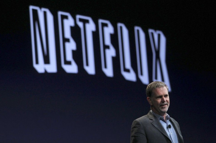 Netflix CEO Reed Hastings speaks during the unveiling of the iPhone 4 by Apple CEO Steve Jobs by in San Francisco