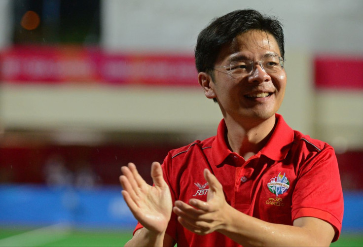 28th SEA Games Singapore 2015 - Sengkang Hockey Stadium, Singapore - 10/6/15 Hockey - Men's Preliminary - Singapore v Thailand - Minister Lawrence Wong acknowledges the crowd before the match. Mandatory Credit: Singapore SEA Games Organising Committee /