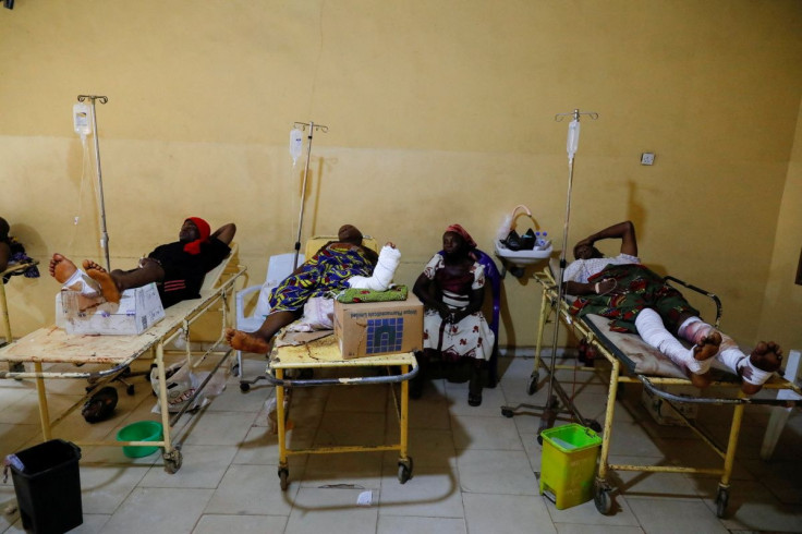 Victims of the attack by gunmen during a Sunday mass service, receive treatment at the Federal Medical Centre in Owo, Ondo, Nigeria, June 6, 2022. 