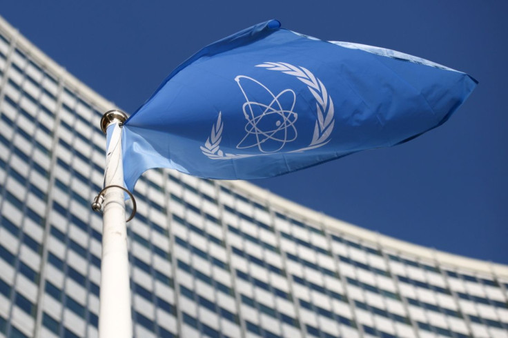 A flag with the logo of the International Atomic Energy Agency (IAEA) waves in front of the IAEA headquarters, amid the coronavirus disease (COVID-19) outbreak in Vienna, Austria, March 1, 2021.