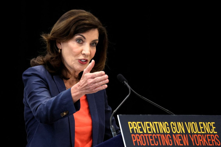 New York Governor Kathy Hochul speaks during a bill signing ceremony enacting a package of bills on gun control in the Bronx borough of New York City, U.S., June 6, 2022.  