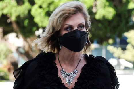 Plaintiff Judy Huth arrives for opening statements in the civil suit against Bill Cosby at Santa Monica courthouse, California, U.S., June 1, 2022. 