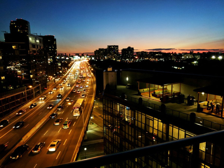 Condo buildings line both sides of Gardiner Expressway in downtown Toronto, Ontario, Canada on August 31, 2017.
