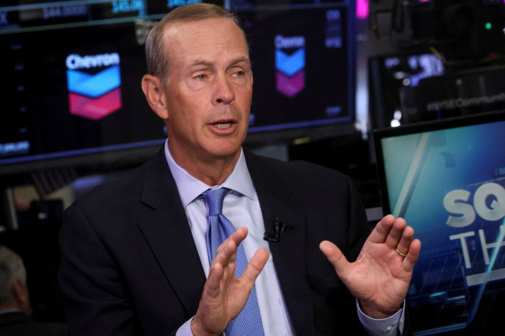 Michael Wirth, Chairman and CEO Chevron Corp., speaks during an interview on CNBC on the floor of the New York Stock Exchange (NYSE) in New York City, U.S., March 1, 2022.