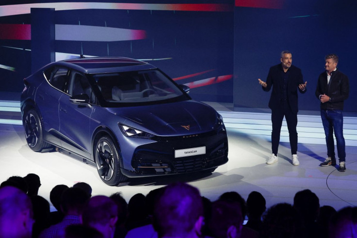 SEAT and CUPRA President Wayne Griffiths and Design Director Jorge Diez present the new CUPRA Tavascan car in Sitges, near Barcelona, Spain June 7, 2022.